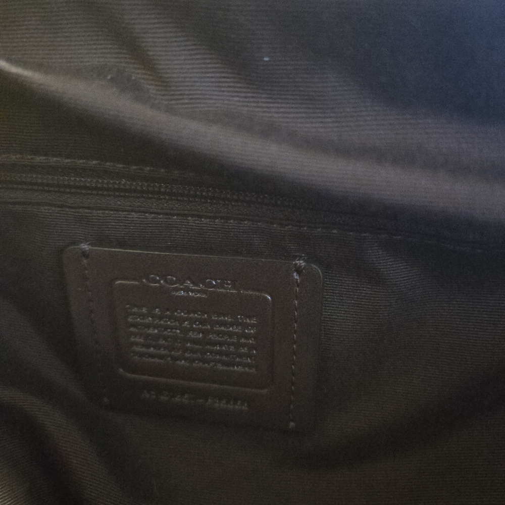Coach Plum Leather Tote with Gold Accents - Picture 5 of 6